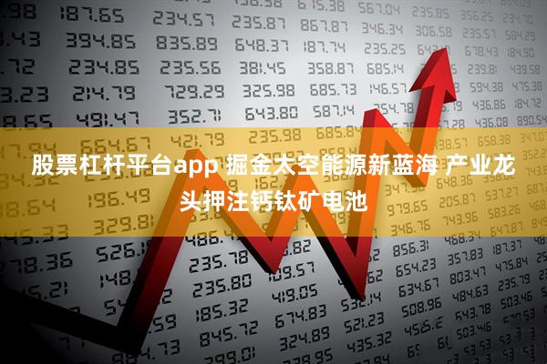 股票杠杆平台app 掘金太空能源新蓝海 产业龙头押注钙钛矿电池